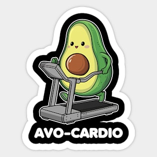 Funny avocado pun - avo-cardio Sticker